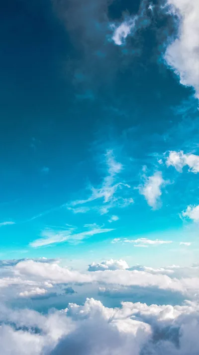 Turquoise Sky over Clouds for iPhone HD Wallpaper