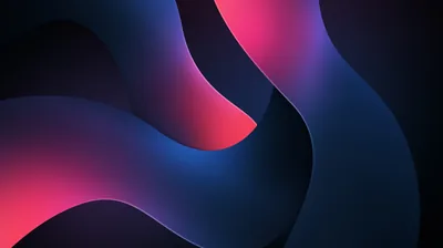 Pink and Blue Glow Behind Dark Waves HD Wallpaper