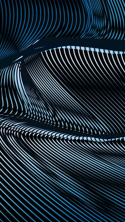 Striped Blue Wave Ribbon HD Phone Wallpaper