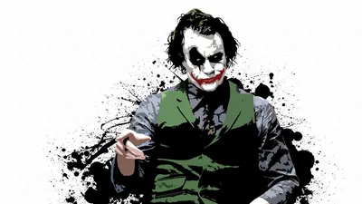 Ink Splatter Joker on White HD Wallpaper