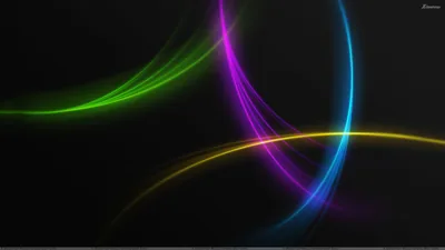 Neon Curves on Dark Grey HD Wallpaper