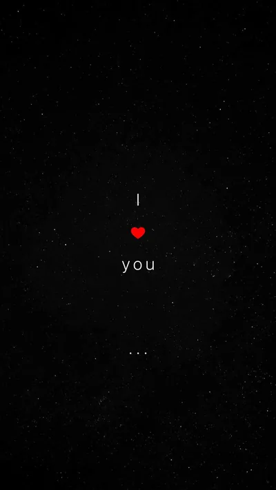 I Love You Text on Starry Black HD Phone Wallpaper