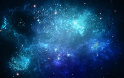 Teal and Blue Nebula Clouds HD Wallpaper
