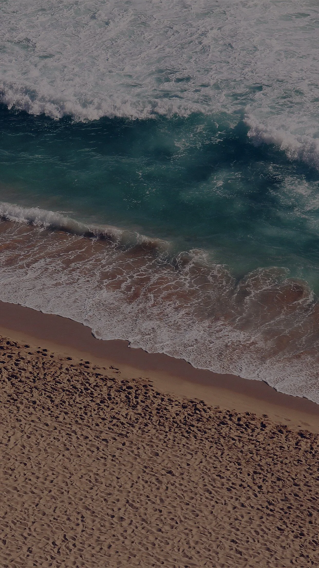 Beach Wave Coast Nature Sea Water Summer Dark iPhone Wallpaper