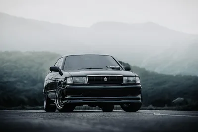 JDM Sedan on a Foggy Mountain Road HD Wallpaper