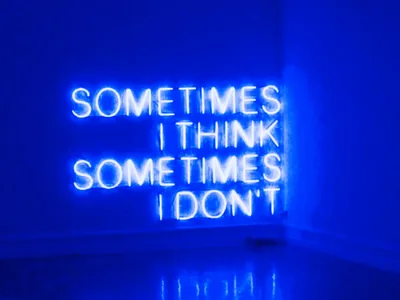 Blue Neon Sign in a Corner HD Wallpaper
