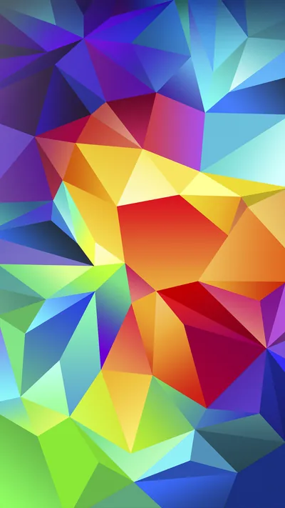 Rainbow Low-Poly Triangle Mosaic HD Phone Wallpaper