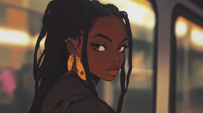 Stylish Black Anime Girl 4K Ultra HD Wallpaper
