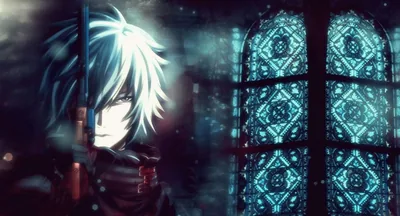Anime Boy by a Stained Glass Window HD Wallpaper