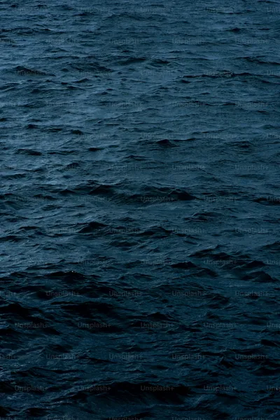 A large body of water covered in lots of dark blue water photo