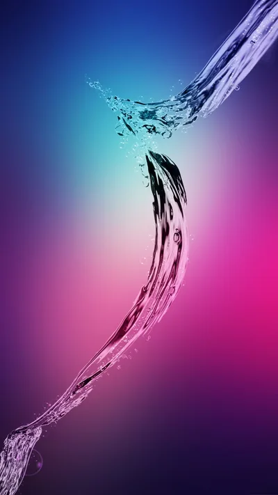 Splashing Water Ribbon on Teal and Magenta HD Phone Wallpaper