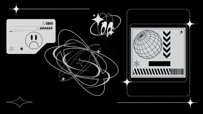 Y2k Icons in Black and White HD Wallpaper