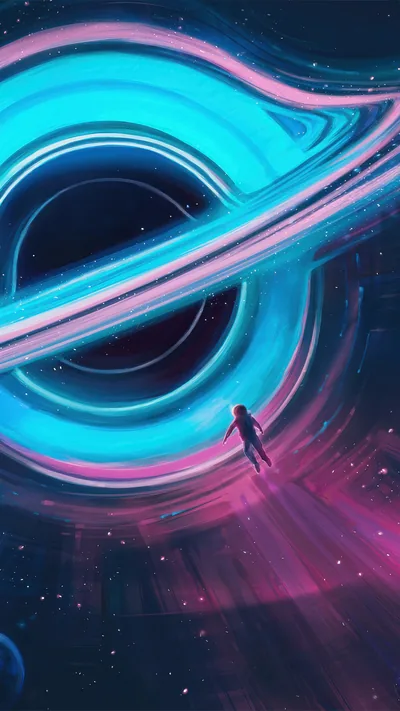 Black Hole Space Art 4K Wallpaper iPhone HD Phone