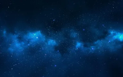 Milky Way Galaxy Blue Nebula Clouds Wallpaper Hd
