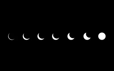 Row of Moon Phases on Black HD Wallpaper