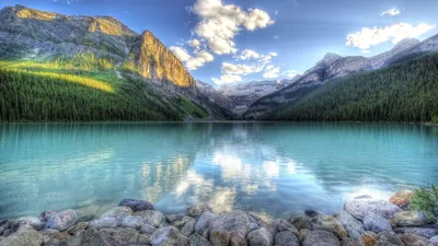 Lake Louise in Morning Light HD Wallpaper