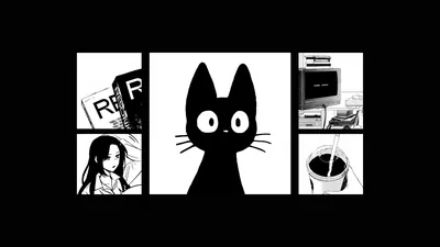 Animation Cute Black Wallpaper