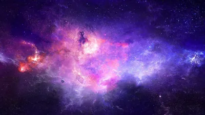 Pink and Orange Nebula Across a Wide Sky HD Wallpaper