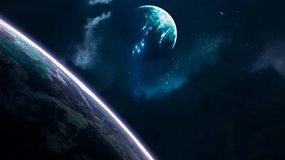 Two Planets With a Bright Atmosphere Rim HD Wallpaper