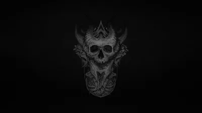 Faint Horned Skull Crest HD Wallpaper