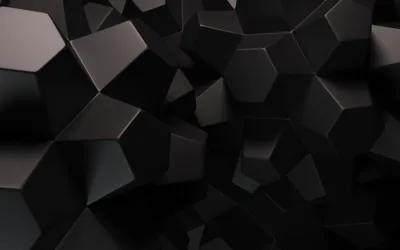 Black Polygon Blocks in 3D HD Wallpaper