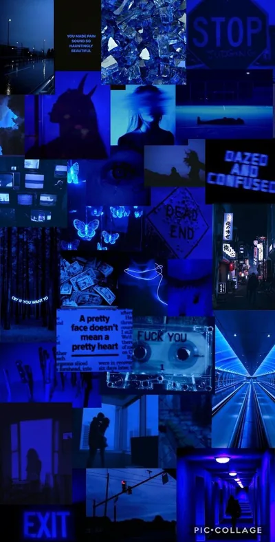Aesthetic Blue Black Wallpaper