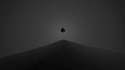 Black Sphere Over a Grey Peak HD Wallpaper