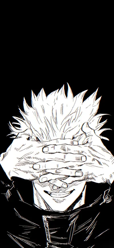 Gojo Satoru Covering His Eyes HD Phone Wallpaper