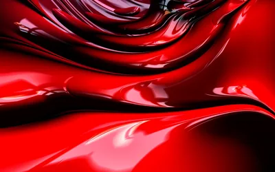 Glossy Red Liquid Folds HD Wallpaper