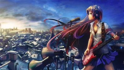 Rooftop Guitarist with Headphones HD Wallpaper