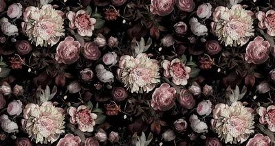 Black Floral Wallpaper Widescreen 2560x800px