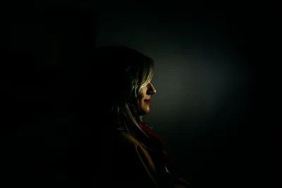 Free Images light, girl, woman, night, dark, shadow, darkness, black, side view, smil