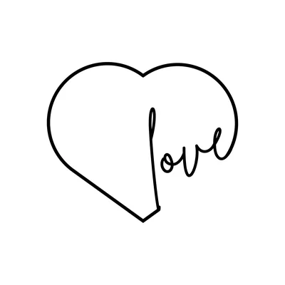 Heart Love Black And White