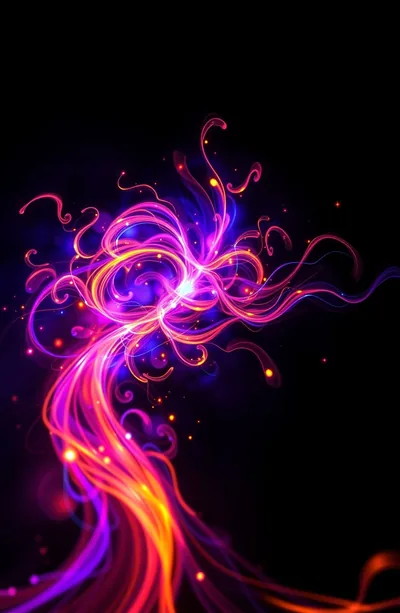 Magenta and Orange Neon Swirl HD Phone Wallpaper