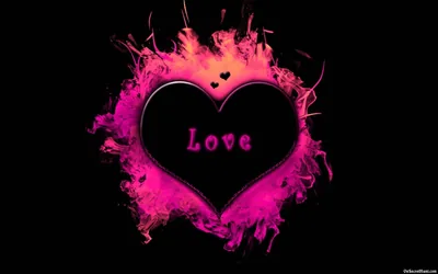 Pink Smoke Heart with the Word Love HD Wallpaper