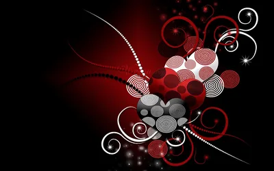Abstract Red and White Heart Design HD Wallpaper