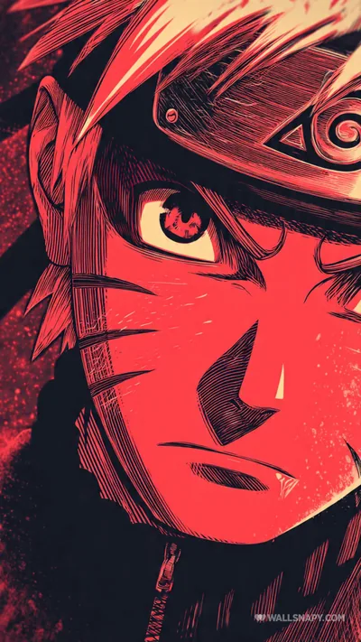 Crimson Grunge Ninja Close-Up HD Phone Wallpaper