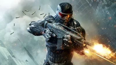 Armoured Soldier Firing a Rifle in Rain HD Wallpaper