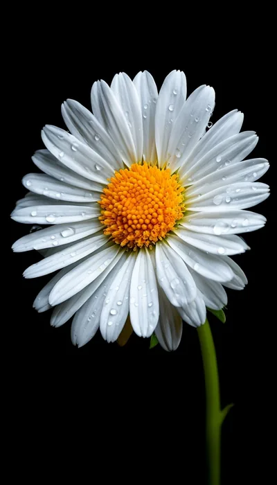 White Daisy with Water Drops HD Phone Wallpaper