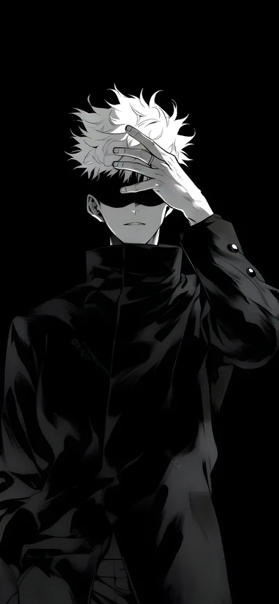 Jujutsu Kaisen Satoru Gojo Black & White Wallpapers Wallpapers Clan