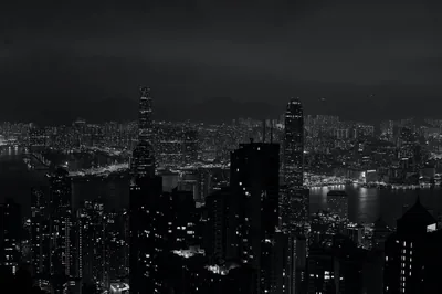 free Black City Night Wallpaper