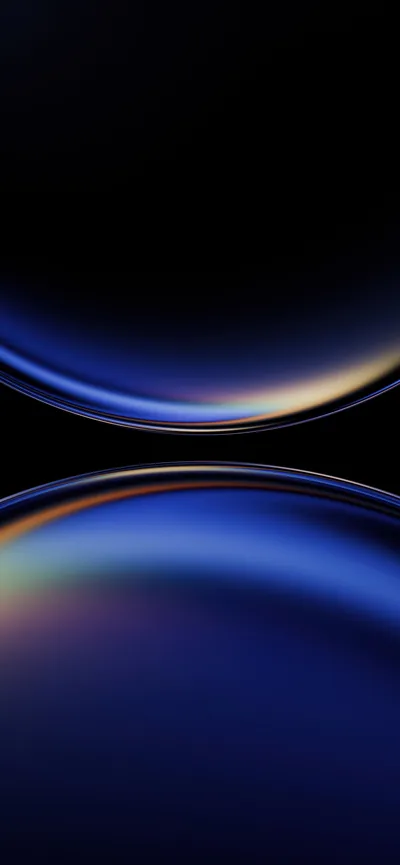 Iridescent Wallpaper 4K, Spheres, Blue gradient