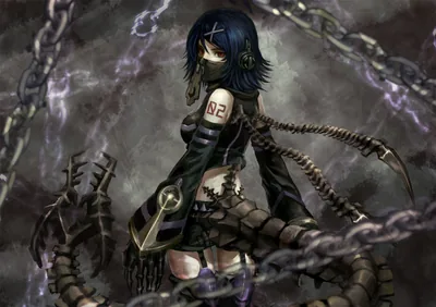 Anime Girl with Mechanical Arms and Chains HD Wallpaper