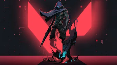 Valorant Omen with Red Neon Emblem HD Wallpaper