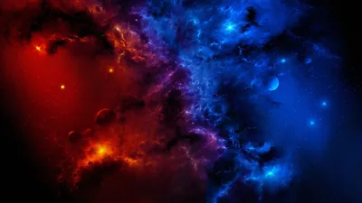 Red Blue Galaxy 4k Wallpapers
