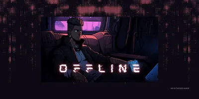 Cyberpunk Streamer Offline Banner and Profile Banner Pack Twitch