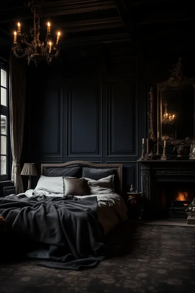 Dark Cozy Bedroom Wallpaper