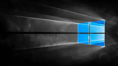 Windows 10 Logo in Light Rays HD Wallpaper