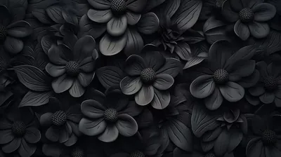 Black Flowers Packed Together HD Wallpaper