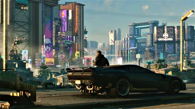 Merc Overlooking the City by Day HD Wallpaper